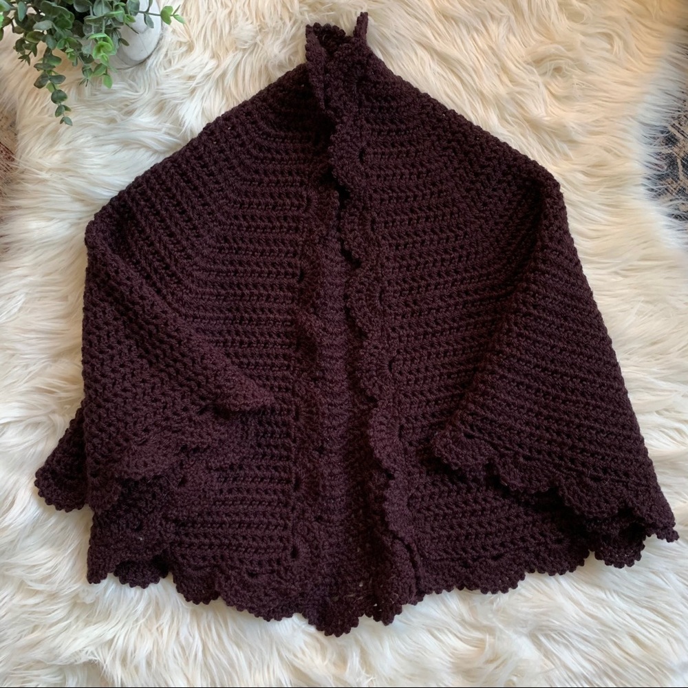 ✨Vintage✨Hand Crochet cape shrug✨Mint condition - Picture 4 of 6